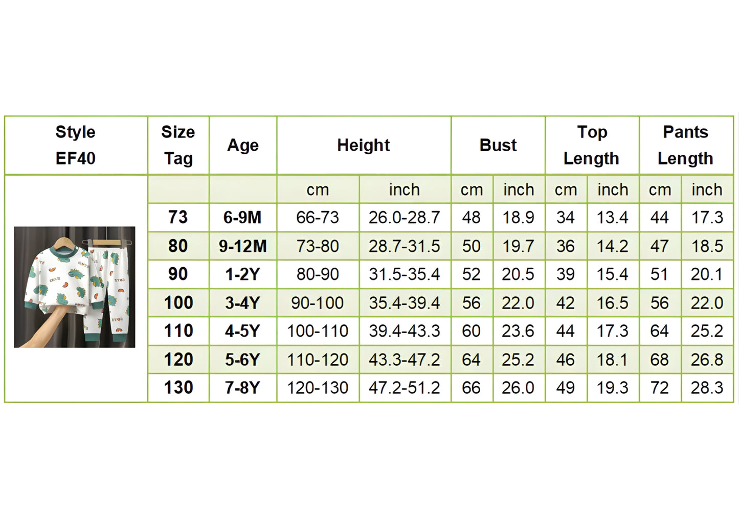 Unisex Dinosaur Pajamas Set for Kids – Soft, Warm & Cozy Sleepwear (Autumn–Winter) | Ages 6 months – 6 years