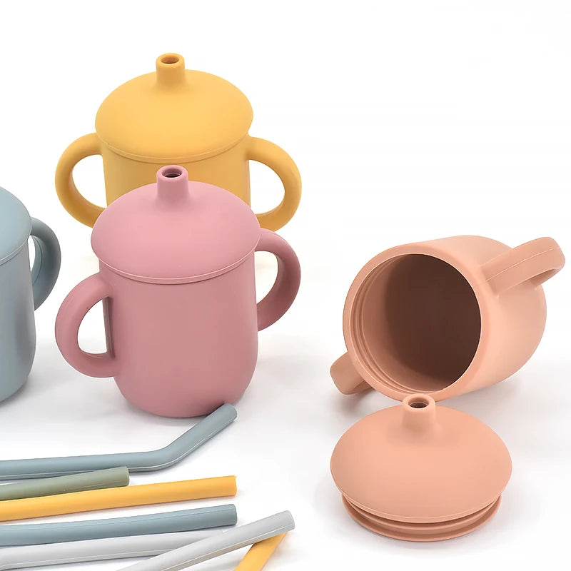 Baby Silicone Feeding Set 5-Piece – Non-Slip Plate, Bowl, Cup, Spoon & Fork – BPA-Free, Durable & Easy to Clean