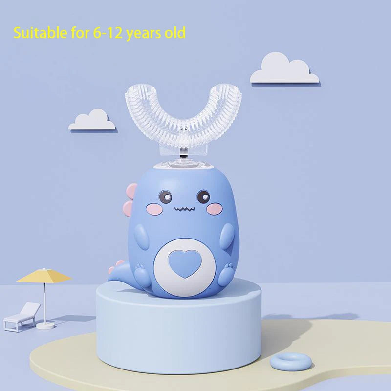 Dino U-Shaped Electric Toothbrush β Kids 2β12 Years | Pink, Blue, Mint