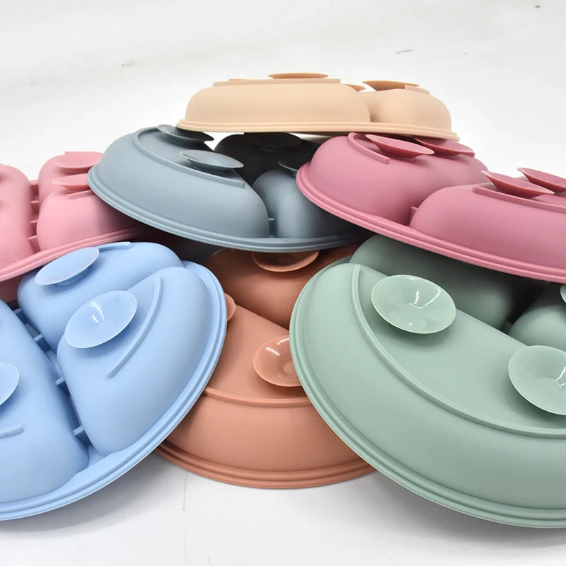 Baby Silicone Feeding Set 5-Piece – Non-Slip Plate, Bowl, Cup, Spoon & Fork – BPA-Free, Durable & Easy to Clean