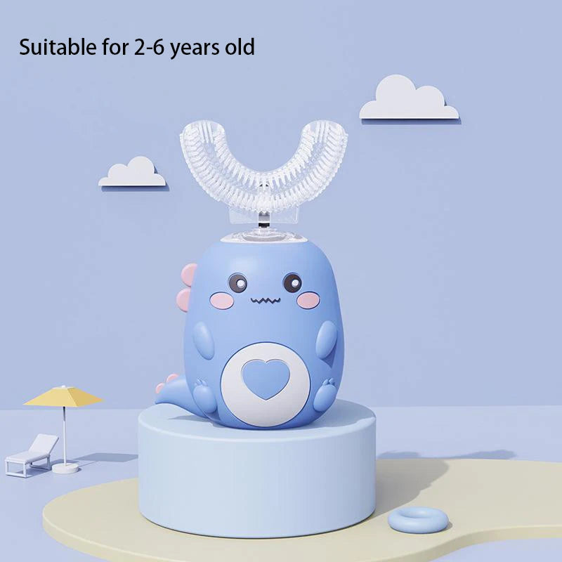 Dino U-Shaped Electric Toothbrush β Kids 2β12 Years | Pink, Blue, Mint