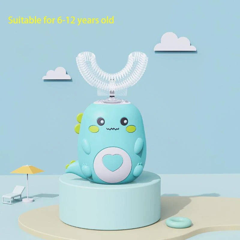 Dino U-Shaped Electric Toothbrush β Kids 2β12 Years | Pink, Blue, Mint