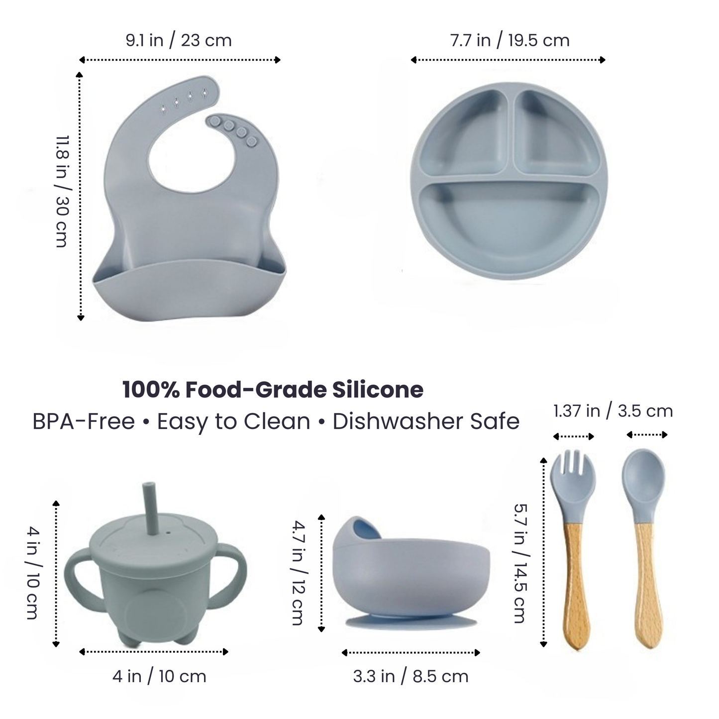 Unisex Baby Gift Set – Silicone Feeding Set, Non-Slip Socks & Handmade Bunny Toy | Baby Essentials