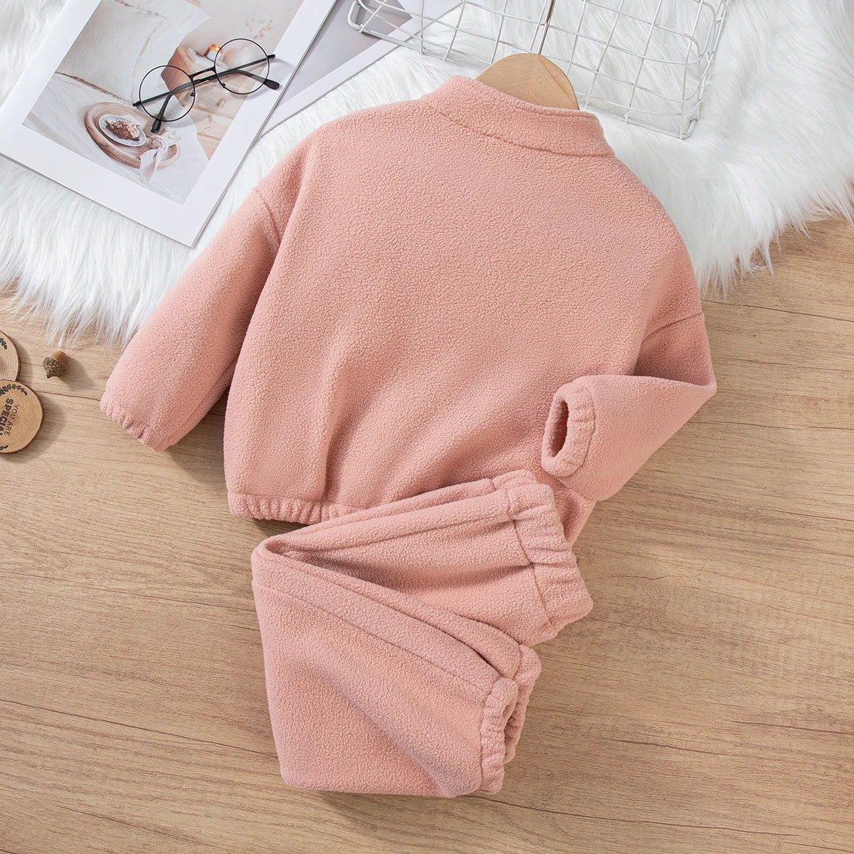 Girls Cozy Fleece Tracksuit – 2-Piece Winter Set (5 Colors) | Soft, Warm & Stylish Outfit