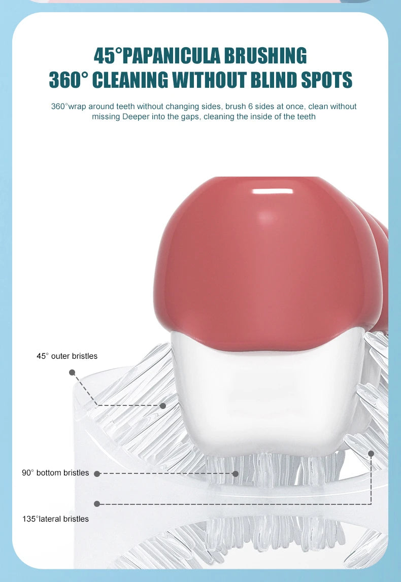 Dino U-Shaped Electric Toothbrush — Kids 2–12 Years | Pink, Blue, Mint