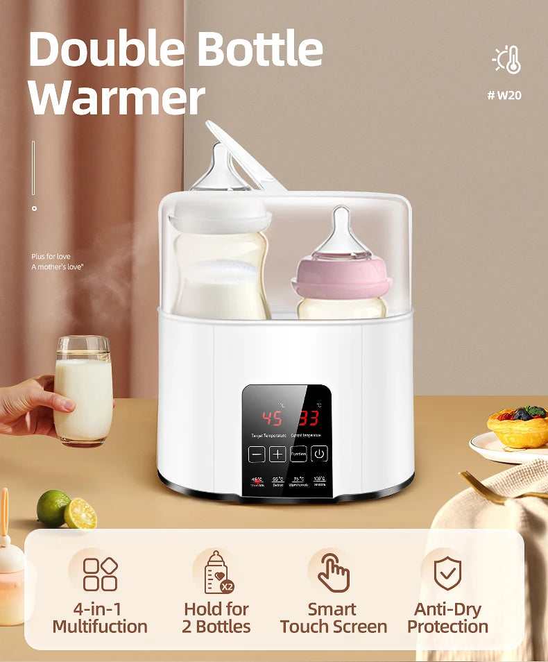 Baby Bottle Warmer & Sterilizer 2-in-1  – Fast, Safe Milk Heating with Precision Temperature Control for Efficient Feeding