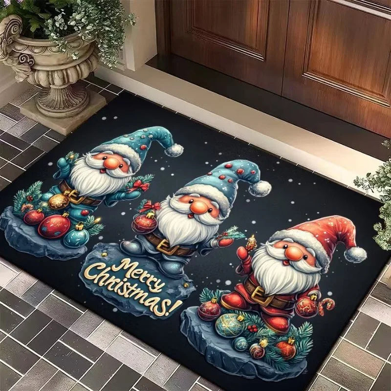 🎄 Holiday Anti-Slip Floor Mat – Christmas Door Mat, Cozy Flannel, Non-Slip Backing, Machine Washable