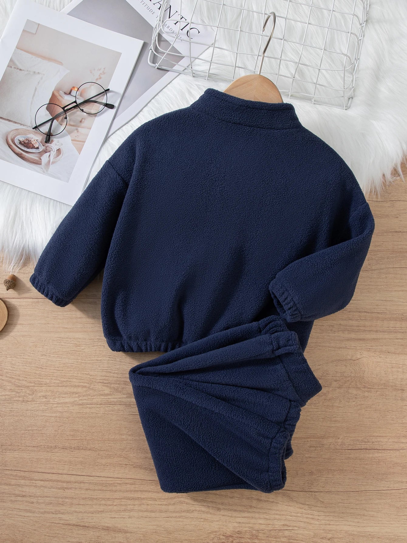 Girls Cozy Fleece Tracksuit – 2-Piece Winter Set (5 Colors) | Soft, Warm & Stylish Outfit