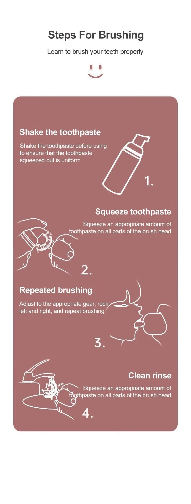 Dino U-Shaped Electric Toothbrush — Kids 2–12 Years | Pink, Blue, Mint