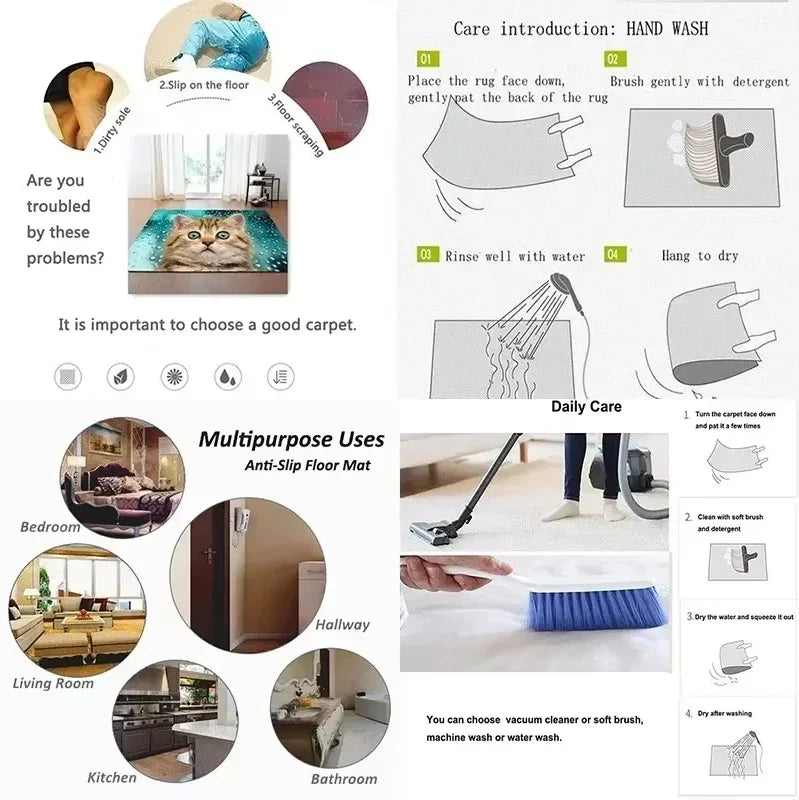 🎄 Holiday Anti-Slip Floor Mat – Christmas Door Mat, Cozy Flannel, Non-Slip Backing, Machine Washable