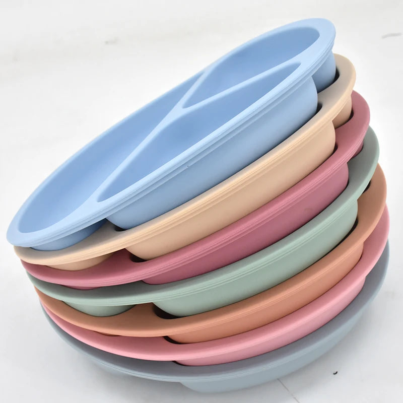 Baby Silicone Feeding Set 5-Piece – Non-Slip Plate, Bowl, Cup, Spoon & Fork – BPA-Free, Durable & Easy to Clean