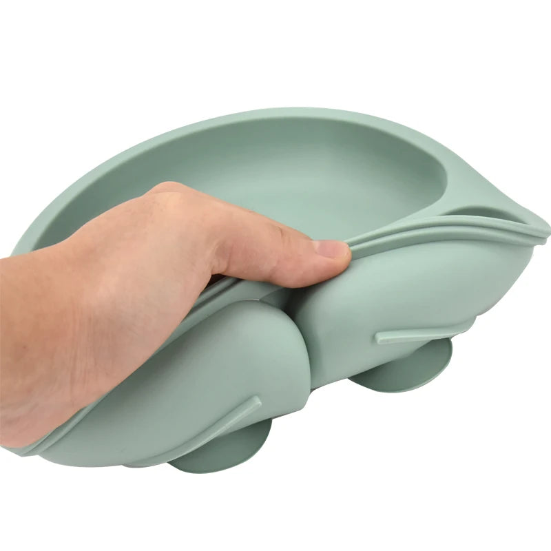 Baby Silicone Feeding Set 5-Piece – Non-Slip Plate, Bowl, Cup, Spoon & Fork – BPA-Free, Durable & Easy to Clean