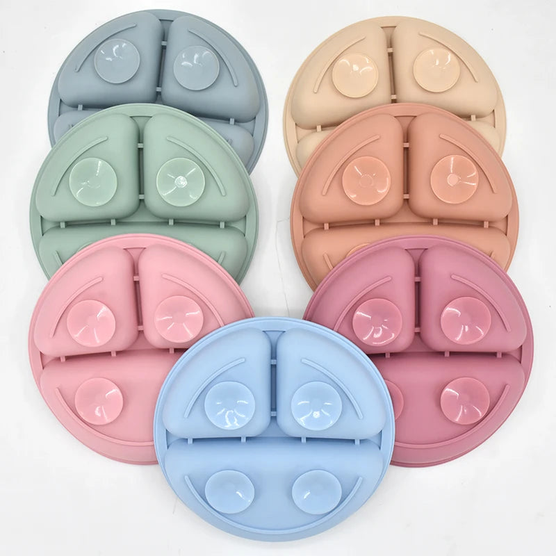 Baby Silicone Feeding Set 5-Piece – Non-Slip Plate, Bowl, Cup, Spoon & Fork – BPA-Free, Durable & Easy to Clean