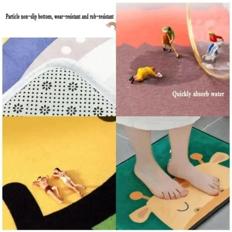 🎄 Holiday Anti-Slip Floor Mat – Christmas Door Mat, Cozy Flannel, Non-Slip Backing, Machine Washable