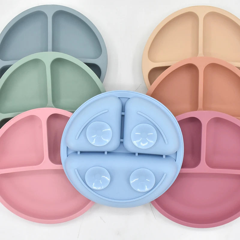 Baby Silicone Feeding Set 5-Piece – Non-Slip Plate, Bowl, Cup, Spoon & Fork – BPA-Free, Durable & Easy to Clean