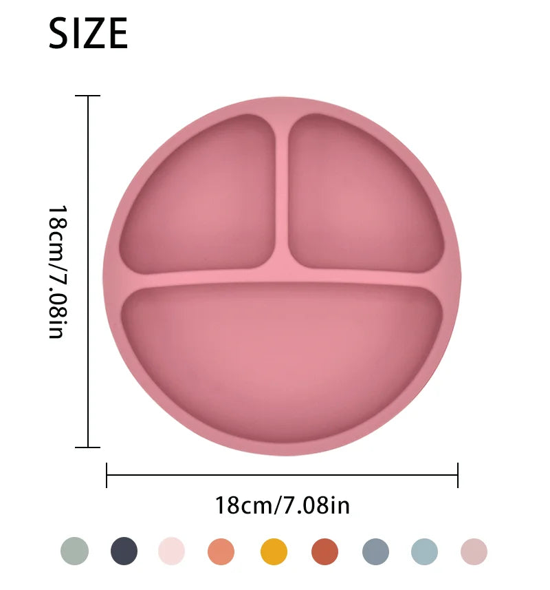 Baby Silicone Feeding Set 5-Piece – Non-Slip Plate, Bowl, Cup, Spoon & Fork – BPA-Free, Durable & Easy to Clean